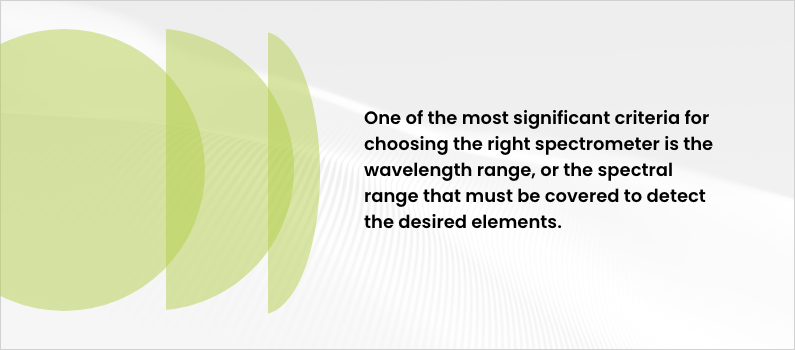wavelength range is a significant criteria when choosing a spectrometer